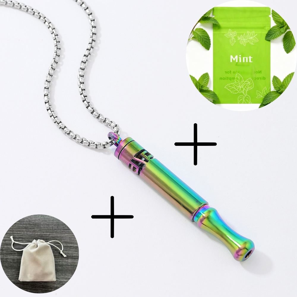 Trendy Geometric Pattern Meditation Necklace with Aromatherapy Pendant
